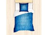 Abakuhaus Set Copripiumino Blu, Stampa Astratta Blu Con Motivo Centrale, 135 X 200 Cm + 80 X 80 Cm, Blu Reale Blu Cobalto