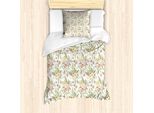 Abakuhaus Set Copripiumino Per Letto Singolo English Garden, Vintage Pastel Flora, Antiacaro E Anallergico Con Federa, 135 Cm X 200 Cm - 80 X 80 Cm, Multicolore
