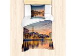 Abakuhaus Croazia Set Copripiumino Per Letti Singoli, Tramonto Romantico, Antiacaro Adatto A Chi Soffre Di Allergie Con Federa, 135 Cm X 200 Cm - 80 X 80 Cm, Multicolore