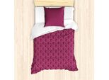 Abakuhaus Set Copripiumino Per Letto Singolo, Fiori Femminili Astratti, Antiacaro, Adatto A Chi Soffre Di Allergie, Con Federa, 135 Cm X 200 Cm - 80 X 80 Cm, Magenta Scuro Prugna