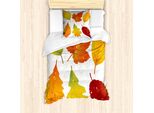 Abakuhaus Set Copripiumino Per Letti Singoli, Foglie Secche Realistiche, Antiacaro, Adatto A Chi Soffre Di Allergie, Con Federa, 135 Cm X 200 Cm - 80 X 80 Cm, Multicolore
