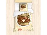 Abakuhaus Set Copripiumino Per Letto Singolo, Grunge Retro Fast Food, Antiacaro, Adatto A Chi Soffre Di Allergie, Con Federa, 135 Cm X 200 Cm - 80 X 80 Cm, Multicolore