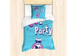 Abakuhaus Set Copripiumino Per Letto Singolo, Funny Dog Sterne Pool, Antiacaro, Adatto A Chi Soffre Di Allergie, Con Federa, 135 Cm X 200 Cm - 80 X 80 Cm, Blu Cielo Profondo Rosa