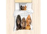 Abakuhaus Set Copripiumino Per Letti Singoli, Cani Lays, Antiacaro, Adatto A Chi Soffre Di Allergie, Con Federa, 135 Cm X 200 Cm - 80 X 80 Cm, Grigio Taupe Scuro