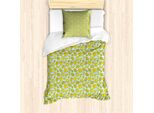 Abakuhaus Set Copripiumino Per Letti Singoli, Dischi Rotondi Ananas, Antiacaro, Adatto A Chi Soffre Di Allergie, Con Federa, 135 Cm X 200 Cm - 80 X 80 Cm, Senape Azzurro Pallido