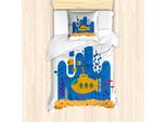 Abakuhaus Set Copripiumino Giallo A Forma Di Sottomarino Per Letti Singoli, Pesci E Barriere Coralline Periscope, Antiacaro, Adatto A Chi Soffre Di Allergie, Con Federa, 135 Cm X 200 Cm - 80 X 80 Cm, Multicolore