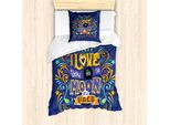 Abakuhaus Set Copripiumino Per Letti Singoli, Motivo Floreale, Antiacaro, Adatto A Chi Soffre Di Allergie, Con Federa, 135 Cm X 200 Cm - 80 X 80 Cm, Lavanda Multicolore