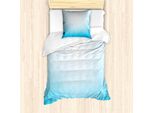 Abakuhaus Set Copripiumino Blu Per Letti Singoli, Motivo Triangolare Effetto Sfumato, Antiacaro E Anallergico, Con Federa, 135 Cm X 200 Cm - 80 X 80 Cm, Blu Azzurro