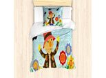 Abakuhaus Set Copripiumino Per Letto Singolo, Scena Rustica Con Uccellini, Antiacaro, Adatto A Chi Soffre Di Allergie, Con Federa, 135 Cm X 200 Cm - 80 X 80 Cm, Multicolore