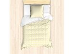 Abakuhaus Set Copripiumino Botanico Per Letti Singoli, Motivi Fogliari In Tonalità Estiva, Antiacaro, Adatto A Chi Soffre Di Allergie, Con Federa, 135 Cm X 200 Cm - 80 X 80 Cm, Giallo Pallido Bianco