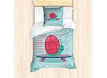 Abakuhaus Set Copripiumino Per Letto Singolo, Hip Animal Su Skateboard, Antiacaro, Adatto A Chi Soffre Di Allergie, Con Federa, 135 Cm X 200 Cm - 80 X 80 Cm, Blu Pallido Magenta