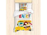 Abakuhaus Set Copripiumino Per Letto Singolo, Welcome Back Typography, Antiacaro, Adatto A Chi Soffre Di Allergie, Con Federa, 135 Cm X 200 Cm - 80 X 80 Cm, Multicolore