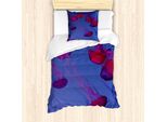 Abakuhaus Set Copripiumino Per Letto Singolo, Tropical Underwater Bloom, Antiacaro, Adatto A Chi Soffre Di Allergie, Con Federa, 135 Cm X 200 Cm - 80 X 80 Cm, Magenta E Blu
