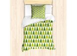 Set Copripiumino Abakuhaus Per Letti Singoli, Alberi Decorati, Antiacaro, Adatto A Chi Soffre Di Allergie, Con Federa, 135 Cm X 200 Cm - 80 X 80 Cm, Multicolore