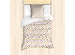 Abakuhaus Set Copripiumino Per Letti Singoli, Composizione Colorata Blossom, Antiacaro, Adatto A Chi Soffre Di Allergie, Con Federa, 135 Cm X 200 Cm - 80 X 80 Cm, Bianco E Multicolore