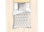 Abakuhaus Set Copripiumino Giapponese Per Letti Singoli, Kitten Faces, Antiacaro, Adatto A Chi Soffre Di Allergie, Con Federa, 135 Cm X 200 Cm - 80 X 80 Cm, Coconut Multicolor