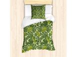 Abakuhaus Set Copripiumino Per Letti Singoli, Foglia Di Monstera Della Foresta Esotica, Antiacaro, Adatto A Chi Soffre Di Allergie, Con Federa, 135 Cm X 200 Cm - 80 X 80 Cm, Verde Pastello Multicolore