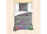 Abakuhaus Set Copripiumino Per Letto Singolo, Motivazionale Sagen Bricks, Antiacaro, Adatto A Chi Soffre Di Allergie, Con Federa, 135 Cm X 200 Cm - 80 X 80 Cm, Multicolore