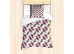 Abakuhaus Set Copripiumino Per Letto Singolo, Bouquet Di Fiori Acquerellati E Foglie, Antiacaro E Anallergico, Con Federa, 135 Cm X 200 Cm - 80 X 80 Cm, Multicolore