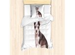 Abakuhaus Set Copripiumino Per Letto Singolo Chihuahua, Orecchie Innocent Eyes, Antiacaro, Adatto A Chi Soffre Di Allergie, Con Federa, 135 Cm X 200 Cm - 80 X 80 Cm, Pale Eggshell E Taupe