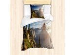 Abakuhaus Set Copripiumino Per Letto Singolo, Panorama Della Yosemite Valley, Antiacaro, Adatto A Chi Soffre Di Allergie, Con Federa, 135 Cm X 200 Cm - 80 X 80 Cm, Multicolore