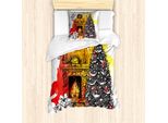 Abakuhaus Set Copripiumino Per Letto Singolo, Disegno Natalizio, Antiacaro, Adatto A Chi Soffre Di Allergie, Con Federa, 135 Cm X 200 Cm - 80 X 80 Cm, Multicolore