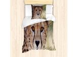 Abakuhaus Set Copripiumino Leopard Per Letti Singoli, Immagine Ravvicinata Di Ghepardo, Antiacaro, Adatto A Chi Soffre Di Allergie, Con Federa, 135 Cm X 200 Cm - 80 X 80 Cm, Multicolore