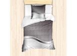 Abakuhaus Set Copripiumino Grigio Per Letti Singoli, Motivo Industriale A Griglia, Antiacaro, Adatto A Chi Soffre Di Allergie, Con Federa, 135 Cm X 200 Cm - 80 X 80 Cm, Grigio Carbone