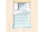 Abakuhaus Set Copripiumino Blu Paisley Per Letti Singoli, Forma A Goccia, Antiacaro, Adatto A Chi Soffre Di Allergie, Con Federa, 135 Cm X 200 Cm - 80 X 80 Cm, Bianco Azzurro Cielo