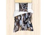 Abakuhaus Set Copripiumino Per Letti Singoli, Ciottoli Sulla Spiaggia, Antiacaro, Adatto A Chi Soffre Di Allergie, Con Federa, 135 Cm X 200 Cm - 80 X 80 Cm, Multicolore