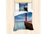 Set Copripiumino Abakuhaus Wisconsin Per Letti Singoli, Dramatic Sky Lighthouse, Antiacaro, Adatto A Chi Soffre Di Allergie, Con Federa, 135 Cm X 200 Cm - 80 X 80 Cm, Multicolore