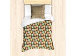 Abakuhaus Set Copripiumino Autunnale Per Letti Singoli, Alberi Con Foglie, Antiacaro, Adatto A Chi Soffre Di Allergie, Con Federa, 135 Cm X 200 Cm - 80 X 80 Cm, Multicolore Taupe