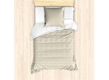 Abakuhaus Set Copripiumino Geometrico Astratto Per Letti Singoli, Quadrati A Righe, Antiacaro, Adatto A Chi Soffre Di Allergie, Con Federa, 135 Cm X 200 Cm - 80 X 80 Cm, Pale Sepia E Bianco