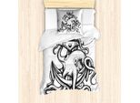 Abakuhaus Set Copripiumino Per Letto Singolo, Tema Marino Anchor, Antiacaro, Adatto A Chi Soffre Di Allergie, Con Federa, 135 Cm X 200 Cm - 80 X 80 Cm, Bianco E Nero