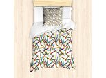 Abakuhaus Set Copripiumino Per Letto Singolo, Motivo Cartoon Male Crafts, Antiacaro E Anallergico, Con Federa, 135 Cm X 200 Cm - 80 X 80 Cm, Multicolore