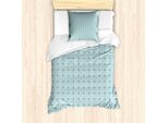 Abakuhaus Set Copripiumino Etnico Per Letti Singoli, Motivi Fogliati In Tonalità Tenui, Antiacaro, Adatto A Chi Soffre Di Allergie, Con Federa, 135 Cm X 200 Cm - 80 X 80 Cm, Grigio Chiaro Verde Mare