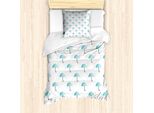 Abakuhaus Set Copripiumino Per Letto Singolo, Motivo A Gocce Irregolari, Antiacaro, Adatto A Chi Soffre Di Allergie, Con Federa, 135 Cm X 200 Cm - 80 X 80 Cm, Blu Pallido Seafoam