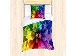 Abakuhaus Set Copripiumino Colorato Per Letti Singoli, FröHlich Burst Of Stars, Antiacaro, Adatto A Chi Soffre Di Allergie, Con Federa, 135 Cm X 200 Cm - 80 X 80 Cm, Multicolore