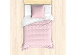 Abakuhaus Set Copripiumino Rosa A Pois Per Letti Singoli, Antimacchia, Antiacaro, Adatto A Chi Soffre Di Allergie, Con Federa, 135 Cm X 200 Cm - 80 X 80 Cm, Rosa Pallido Bianco