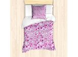 Abakuhaus Set Copripiumino Astratto Per Letti Singoli, Curlicue Plum TöNe Kunst, Antiacaro, Adatto A Chi Soffre Di Allergie, Con Federa, 135 Cm X 200 Cm - 80 X 80 Cm, Viola Magenta