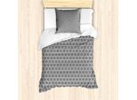 Abakuhaus Set Copripiumino Geometrico Astratto Per Letti Singoli, Fiore Monocromatico, Antiacaro, Adatto A Chi Soffre Di Allergie, Con Federa, 135 Cm X 200 Cm - 80 X 80 Cm, Grigio Antracite Bianco