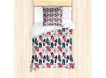 Abakuhaus Set Copripiumino Giapponese Per Letti Singoli, Motivo Luck Items, Antiacaro, Adatto A Chi Soffre Di Allergie, Con Federa, 135 Cm X 200 Cm - 80 X 80 Cm, Blush Multicolor