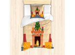 Abakuhaus Set Copripiumino Per Letto Singolo, Motivo Natalizio, Antiacaro, Adatto A Chi Soffre Di Allergie, Con Federa, 135 Cm X 200 Cm - 80 X 80 Cm, Multicolore
