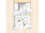 Abakuhaus Set Copripiumino Nautico Per Letti Singoli, Bottiglie Con Un Messaggio, Antiacaro, Adatto A Chi Soffre Di Allergie, Con Federa, 135 Cm X 200 Cm - 80 X 80 Cm, Multicolore