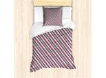 Set Copripiumino A Righe Abakuhaus Per Letti Singoli, Christmas Vibe Linee Semplici, Antiacaro, Adatto A Chi Soffre Di Allergie, Con Federa, 135 Cm X 200 Cm - 80 X 80 Cm, Seafoam Dark Pink