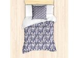 Abakuhaus Set Copripiumino Tropicale Per Letti Singoli, Foglie Di Banano Piumate, Antiacaro, Adatto A Chi Soffre Di Allergie, Con Federa, 135 Cm X 200 Cm - 80 X 80 Cm, Pale Teal Blush