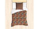 Abakuhaus Set Copripiumino Geometria Astratta Per Letti Singoli, Mosaik Motley, Antiacaro, Adatto A Chi Soffre Di Allergie, Con Federa, 135 Cm X 200 Cm - 80 X 80 Cm, Multicolore