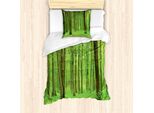 Abakuhaus Set Copripiumino Per Letto Singolo, Bosco In Una Giornata Di Sole, Antiacaro, Adatto A Chi Soffre Di Allergie, Con Federa, 135 Cm X 200 Cm - 80 X 80 Cm, Verde Marrone
