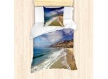 Abakuhaus Set Copripiumino Big Sur Per Letti Singoli, Costa Del Pacifico, Antiacaro, Adatto A Chi Soffre Di Allergie, Con Federa, 135 Cm X 200 Cm - 80 X 80 Cm, Multicolore