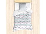 Abakuhaus Set Copripiumino Astratto Per Letti Singoli, Strisce E Macchie Rotonde, Antiacaro, Adatto A Chi Soffre Di Allergie, Con Federa, 135 Cm X 200 Cm - 80 X 80 Cm, Rosa Pallido Seafoam